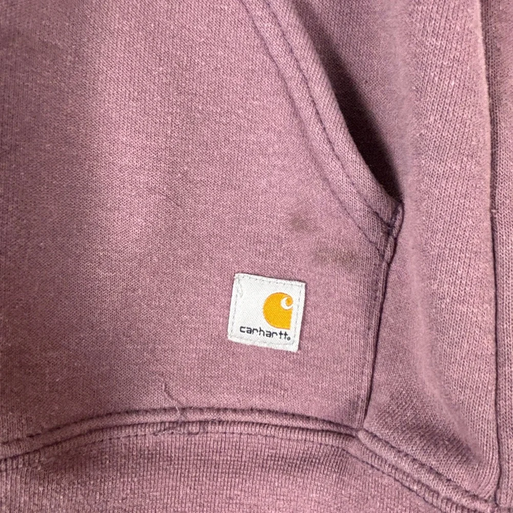 Carhartt Womens Hoodie Size Small Purple Full Zip Sweatshirt Logo Pocket‎ Cozy - Picture 4 of 11
